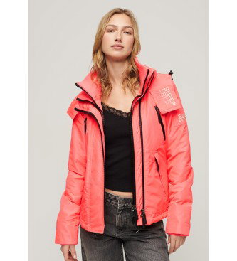 Chaqueta cortavientos Mountain con capucha rosa