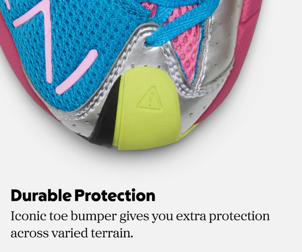 Durable Protection: iconic toe bumper gives you extra protection across varied terrain.