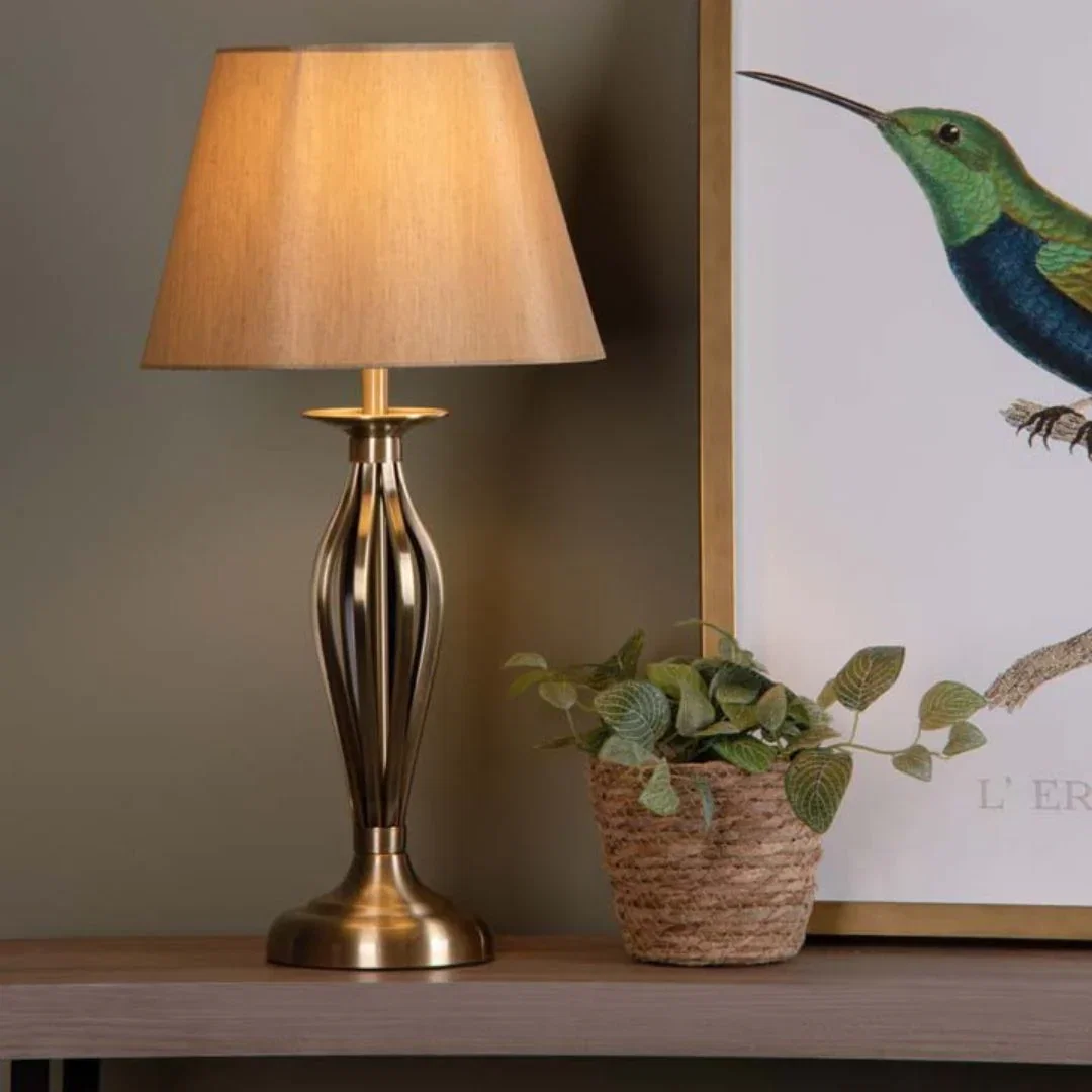 Image of Miranda Antique Brass Table Lamp