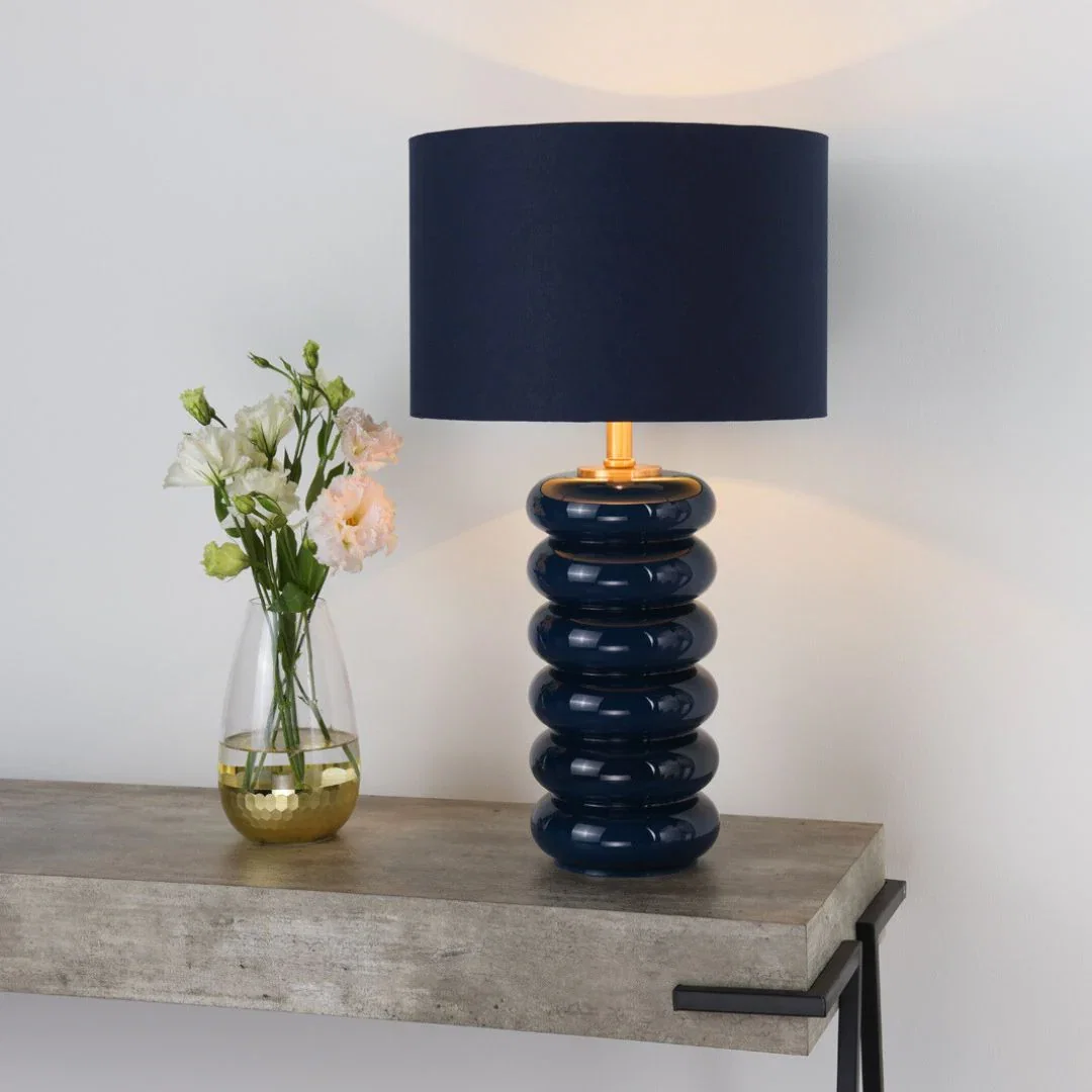 Image of Portia Blue Glass Table Lamp