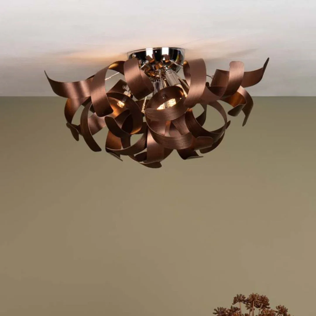 Image of Seren Copper Flush Ceiling Light
