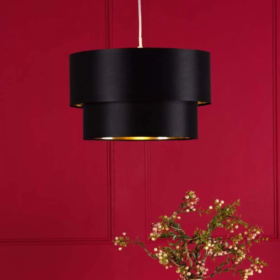 Image of Rute Black & Gold Pendant Shade