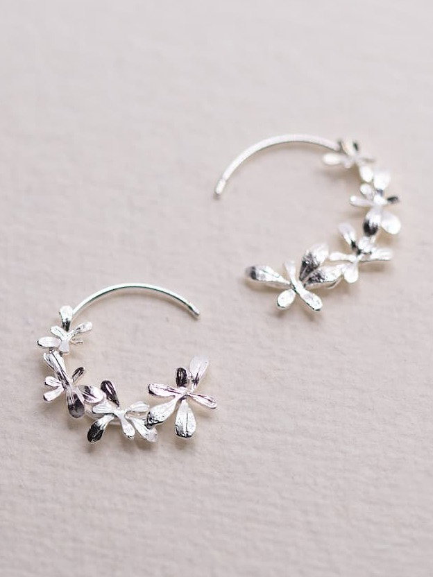 Sprouting Rosette Hoop Earrings