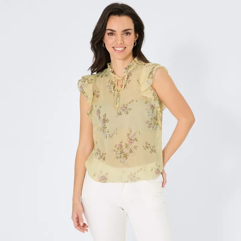 Damen-Bluse mit Volant-Details