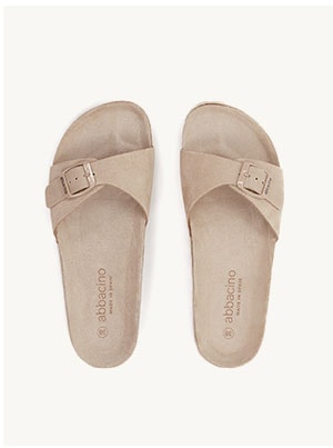 sandalia una tira beige