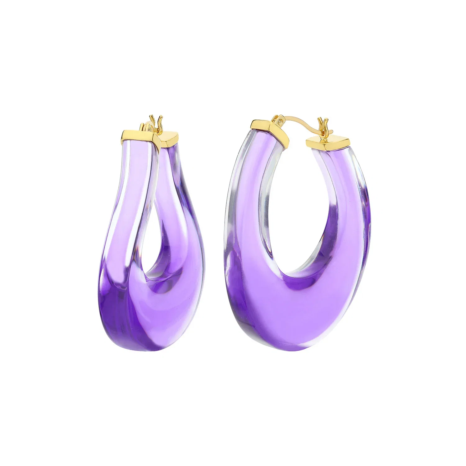 Image of Medium Twisted Horseshoe Lucite Hoops