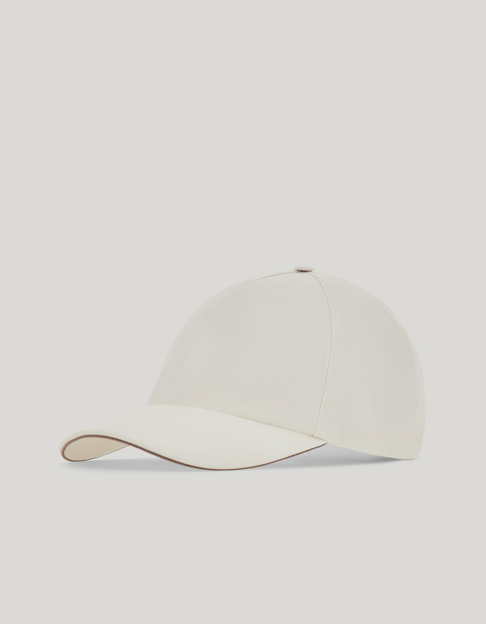 Men’s white linen and silk baseball cap_H155-YA00132-001
