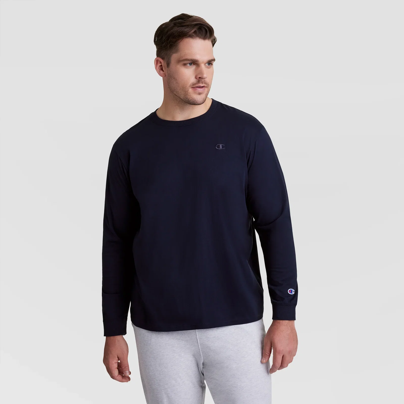 Image of Classic Long Sleeve T-Shirt, Embroidered C Logo - Big & Tall