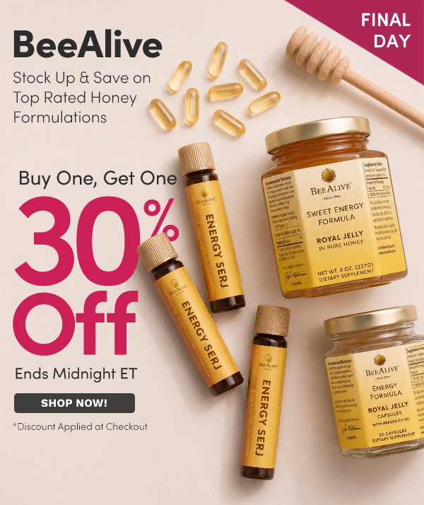 BeeAlive | Buy One, Get One 30% Off – Ends Midnight ET