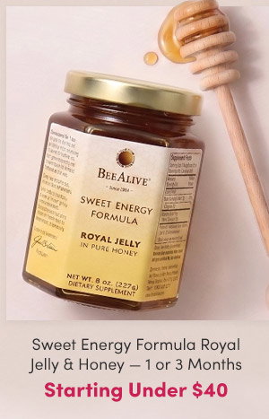 BeeAlive | Starting at $39.50 | Sweet Energy Formula Royal Jelly & Honey – 1 or 3 Months