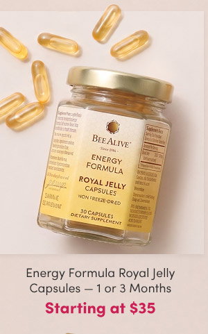 BeeAlive | Starting at $35 | Energy Formula Royal Jelly Capsules – 1 or 3 Months