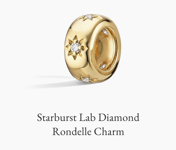 Starburst Lab Diamond Rondelle Charm