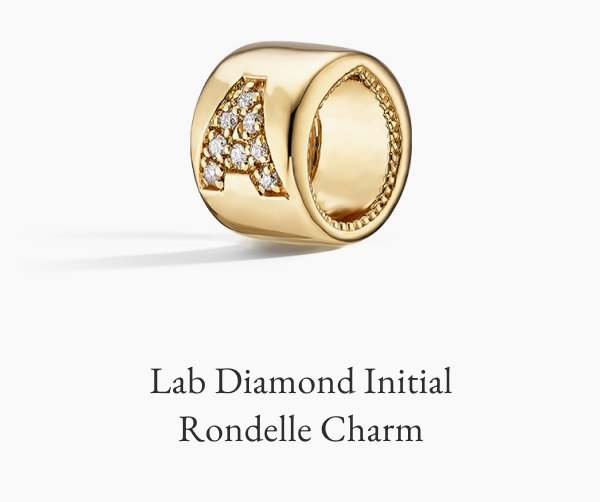 Lab Diamond Initial Rondelle Charm