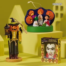 Three Halloween ornaments.