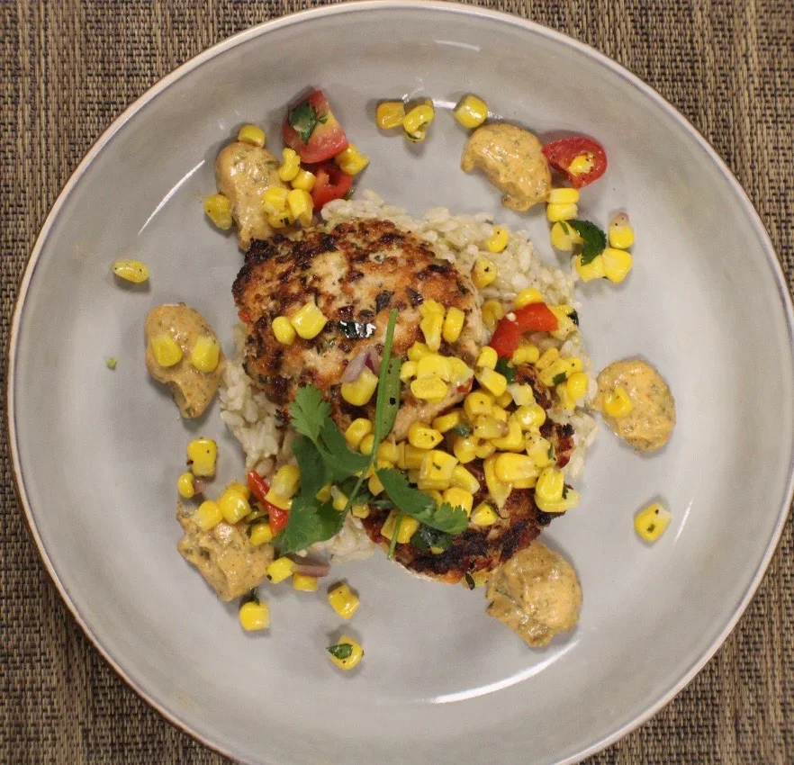 Image of Salmon Cakes with Brown Rice