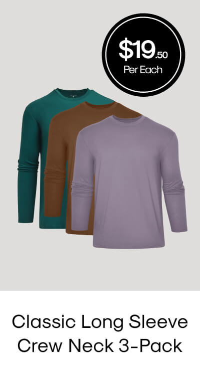 Classic Long Sleeve Crew Neck 3-Pack