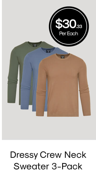 Dressy Crew Neck Sweater 3-Pack