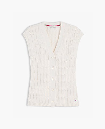 Slim Fit Zopfmuster Cardigan Mit Flügelärmeln