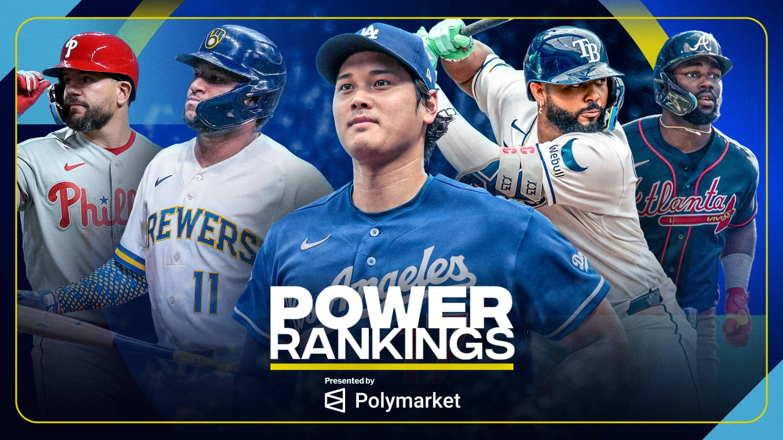 Kyle Schwarber, Jackson Chourio, Shohei Ohtani, Junior Caminero and Michael Harris II