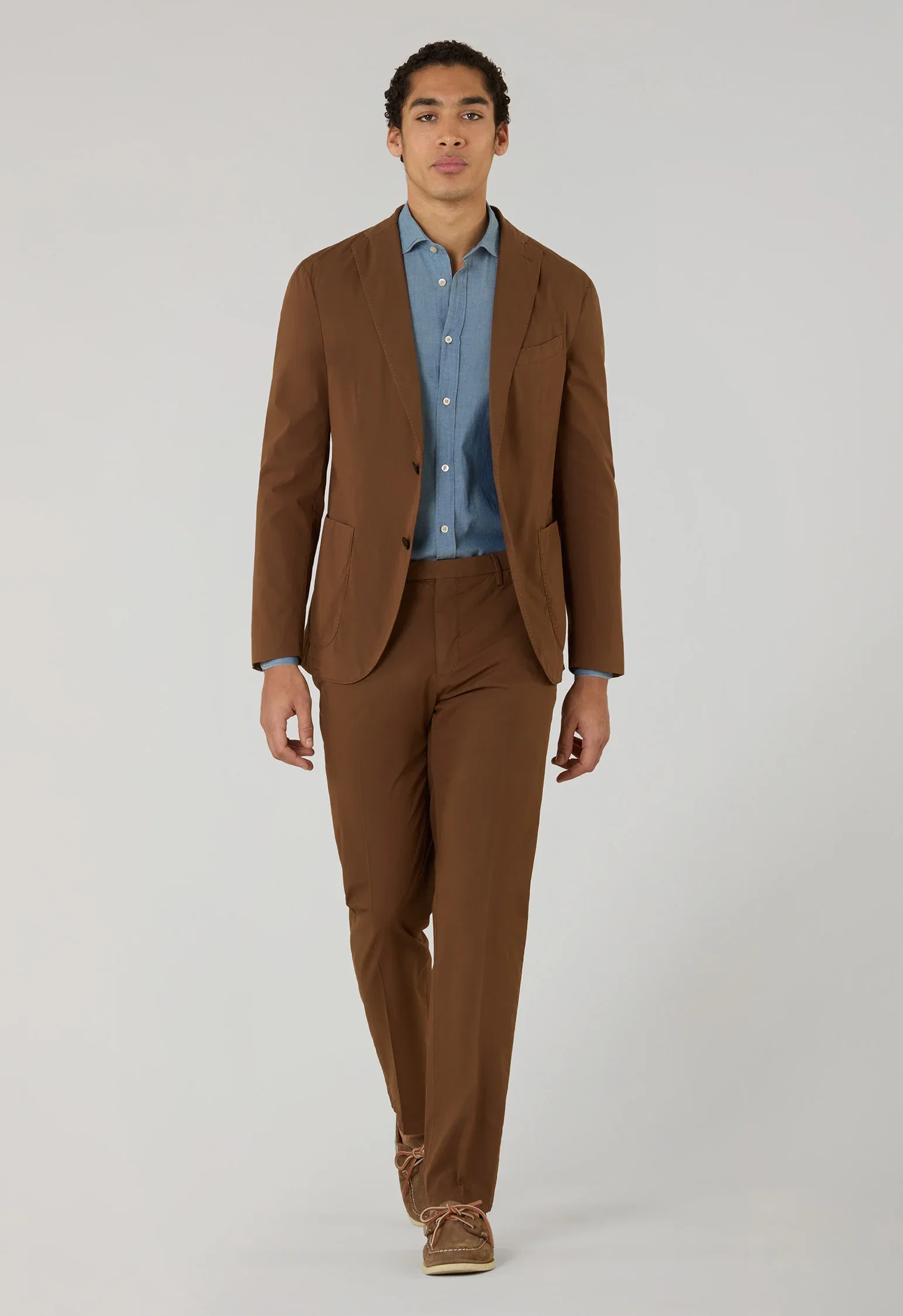 Image of Abito K-Jacket in popeline tinto in capo marrone