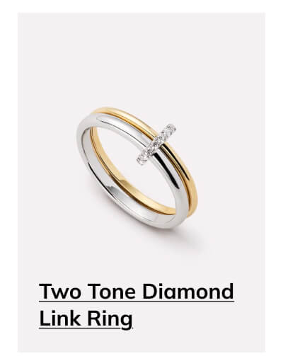Two Tone Diamond Link RIng Two Tone Diamond Link RIng
