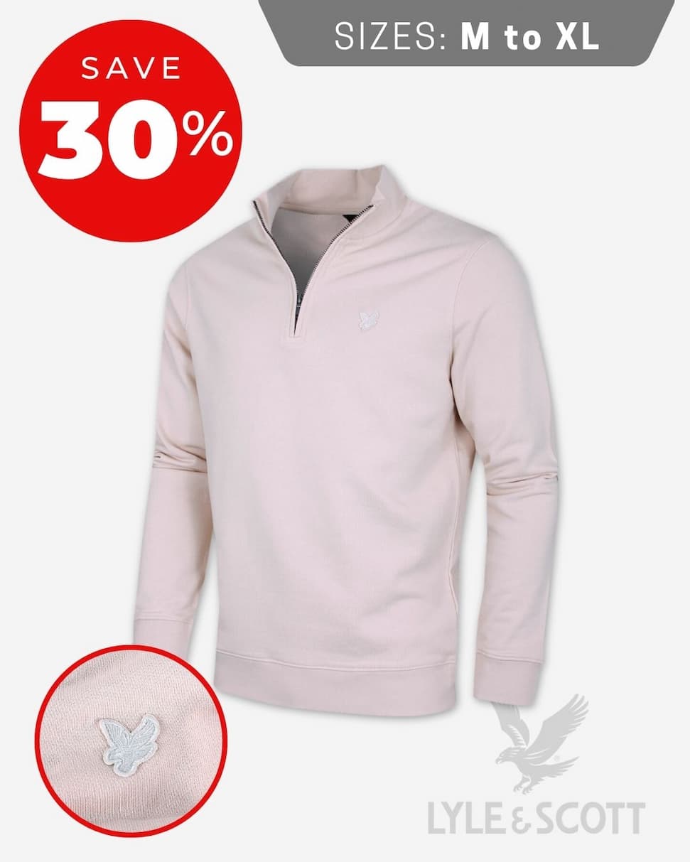 Lyle & Scott Mens Superfine Quarter Zip Cotton Loopback Golf Sweater