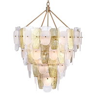 Strata 16 Light 36 inch Lacquered Gold Chandelier Ceiling Light, Converts to Semi Flush by Arabela Lighting