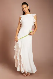Coast Honoured Ruffle Georgette Maxi Bridesmaid Dress