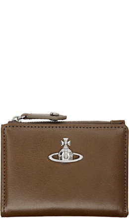 Brown Slim Flap Card Holder - Vivienne Westwood