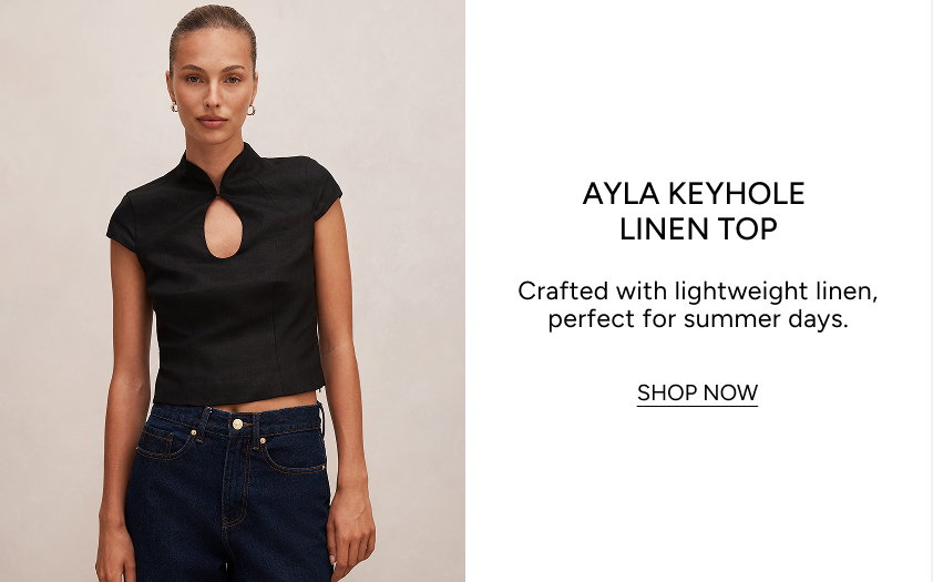 Ayla Keyhole Linen Top