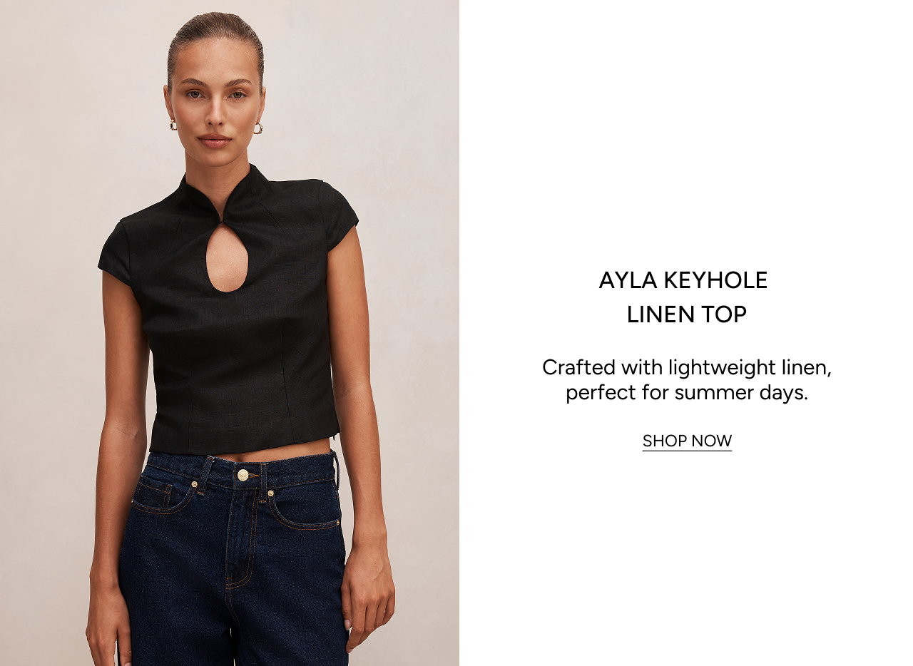 Ayla Keyhole Linen Top