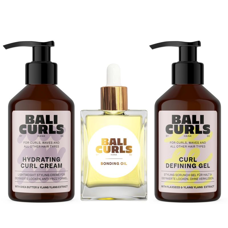 Bali Curls Set — Curl Defining Gel, Hydrating Curl Cream and Bonding Oil
