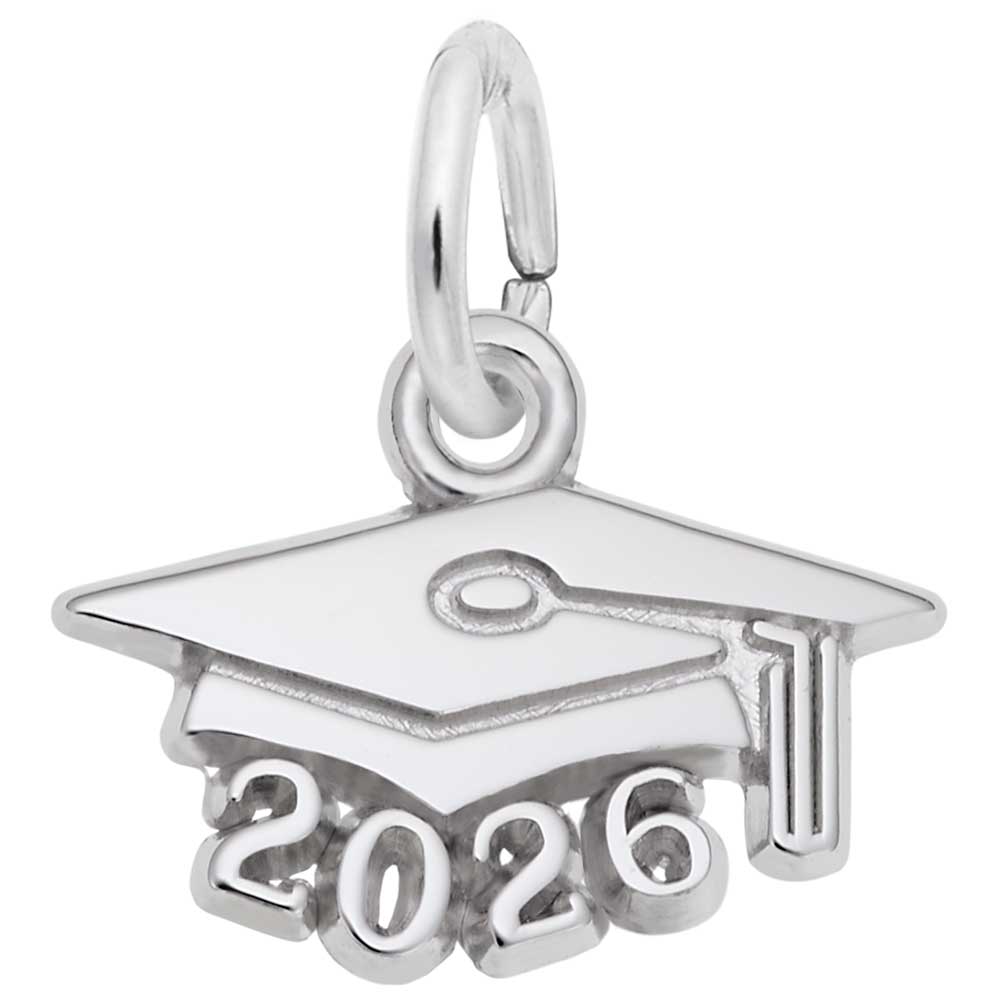 Image of 2026 Graduation Cap Charm in Sterling Silver