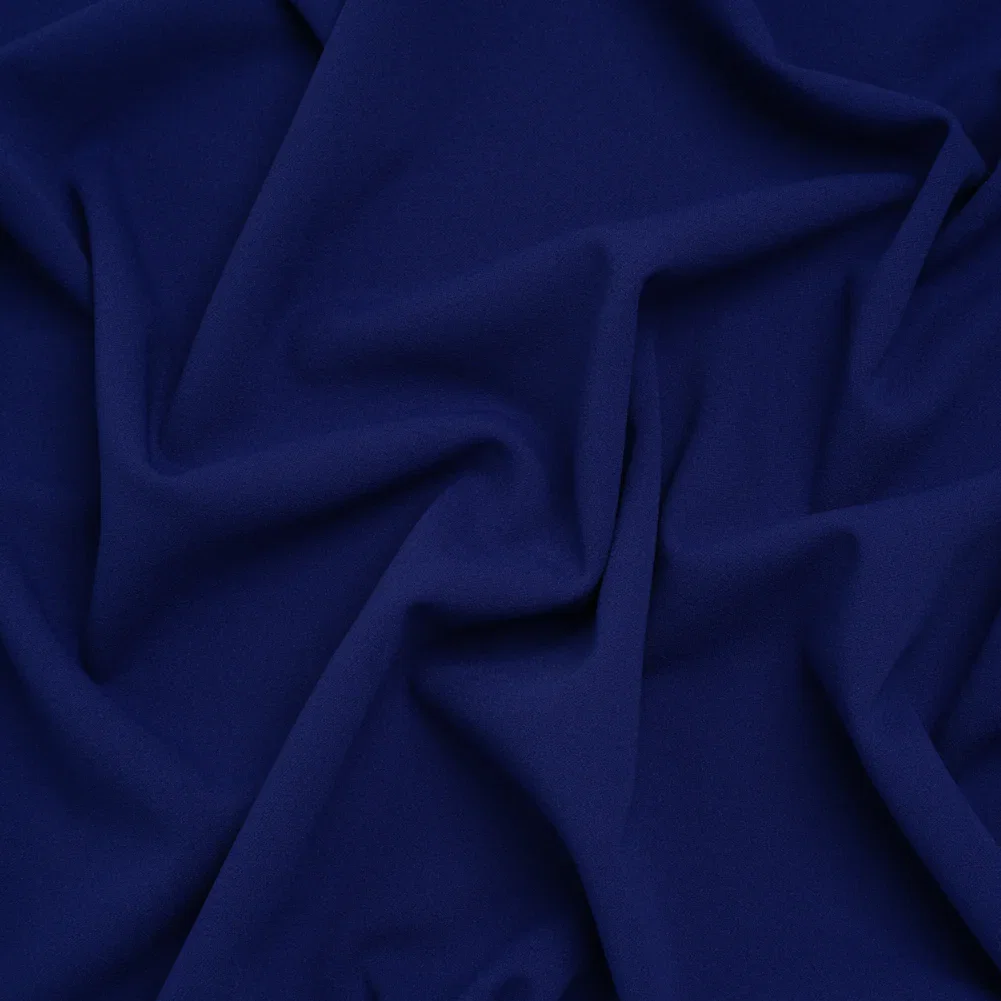 Image of Stretch Polyester Crepe Double Knit - Mazarine Blue - Designer Deadstock