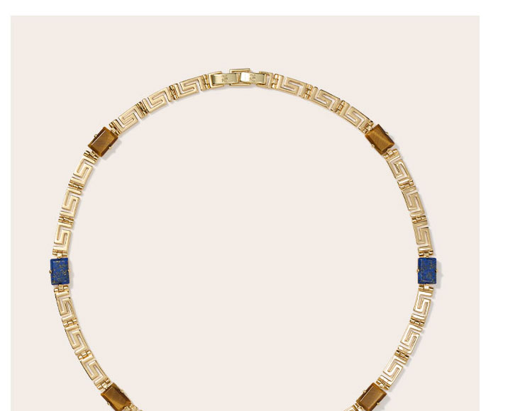Greek Key Gems Necklace
