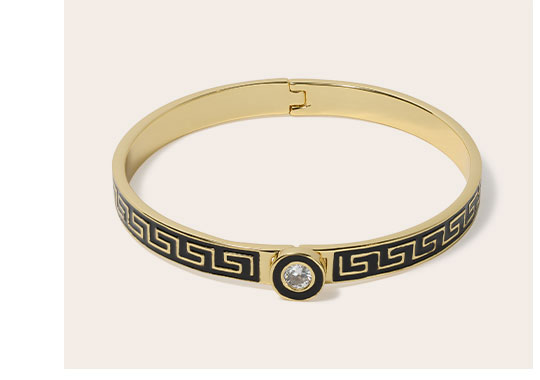 Greek Meander Bangle Bracelet