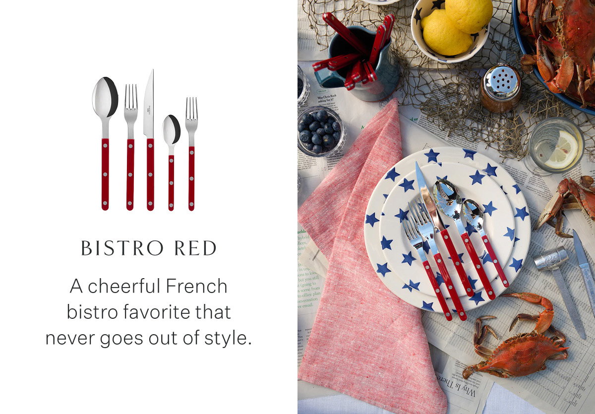 Bistro Red A cheerful French bistro favorite that never goes out of style.