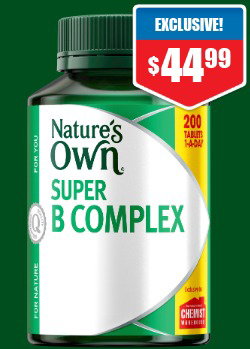 Shop Nature's Own Super B Complex 200 Tablets Exclusive Size at Chemist Warehouse