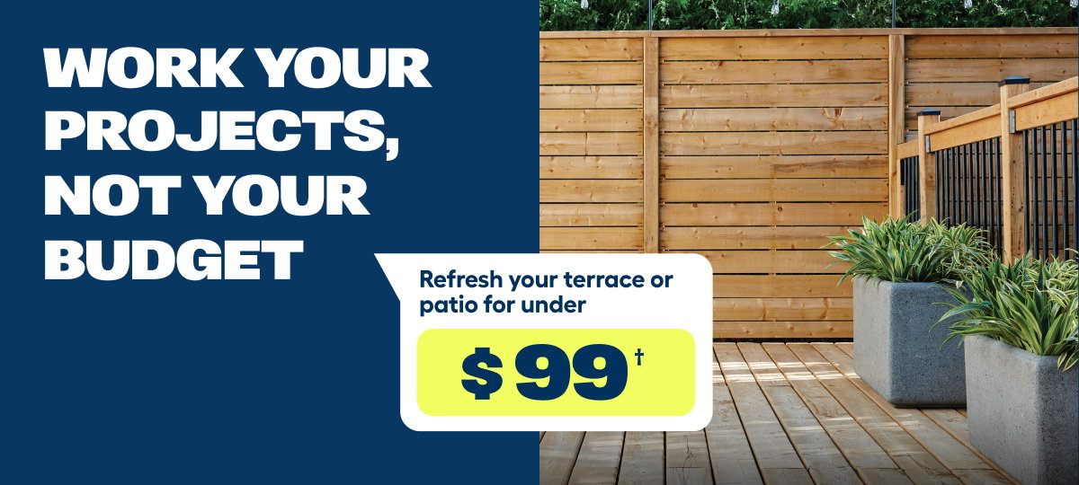 Patio refresh Work your project, not your budget.  Refresh your deck or patio for less.