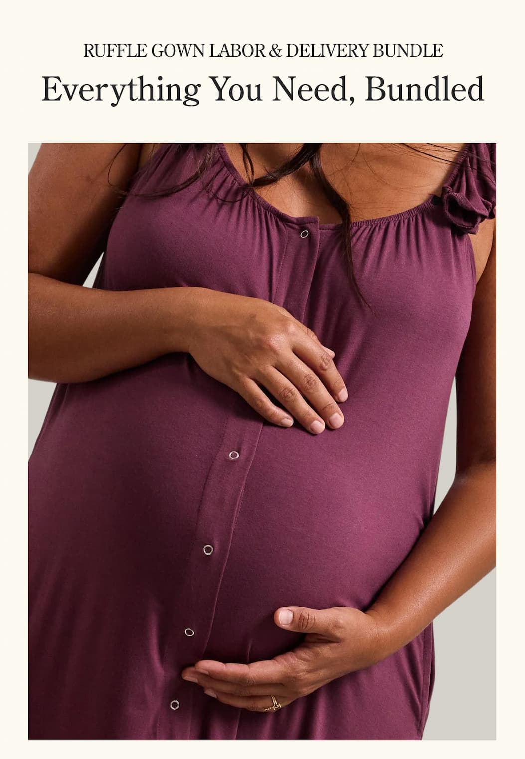 Ruffle gown labor and delivery bundle