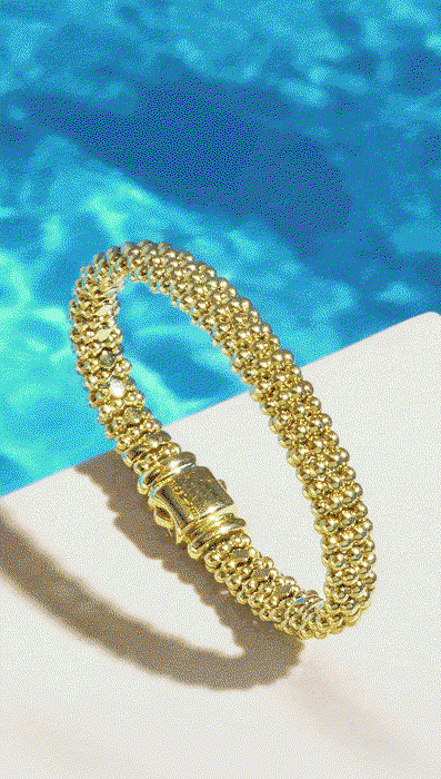 18K Gold Caviar Bracelet | 9mm