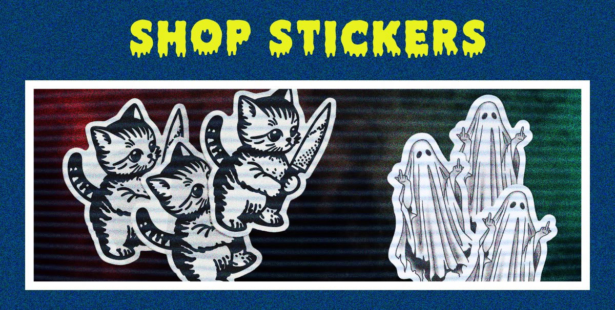 Shop stickers, including skate stickers, car decals and more