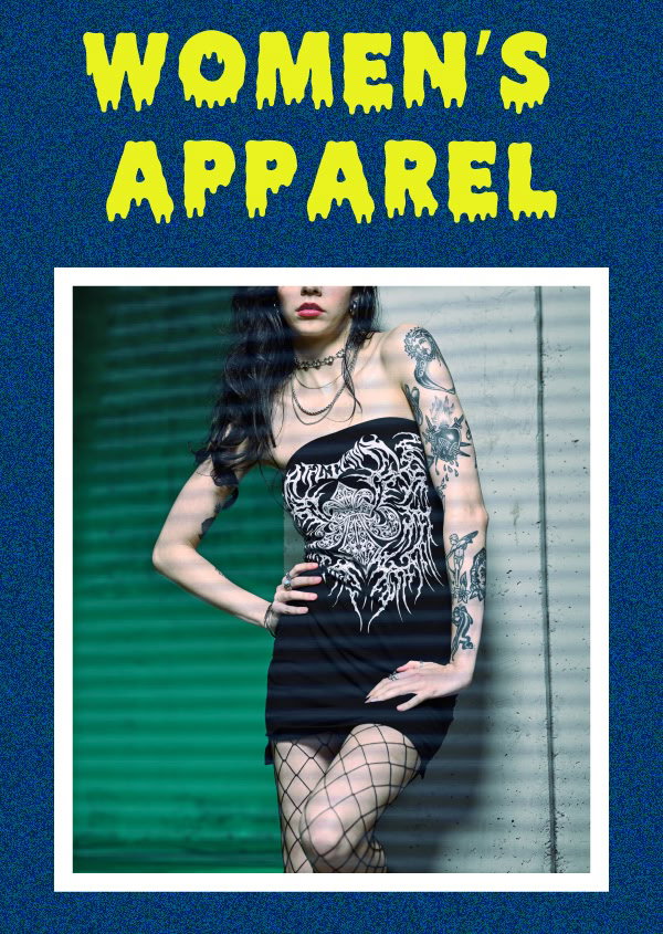 Shop women's Halloween apparel, featuring Affliction tube dresses.