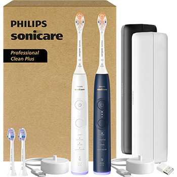 Philips Sonicare Professional Clean Plus Rechargeable Electric Toothbrush, 2-pack