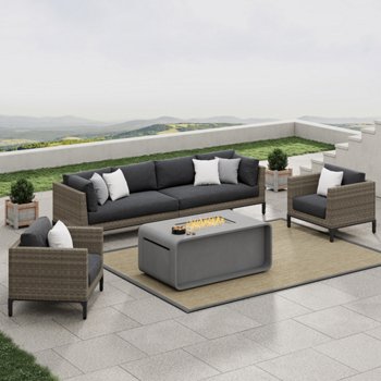 Sirio Aberdeen 5-piece Fire Outdoor Patio Seating Set