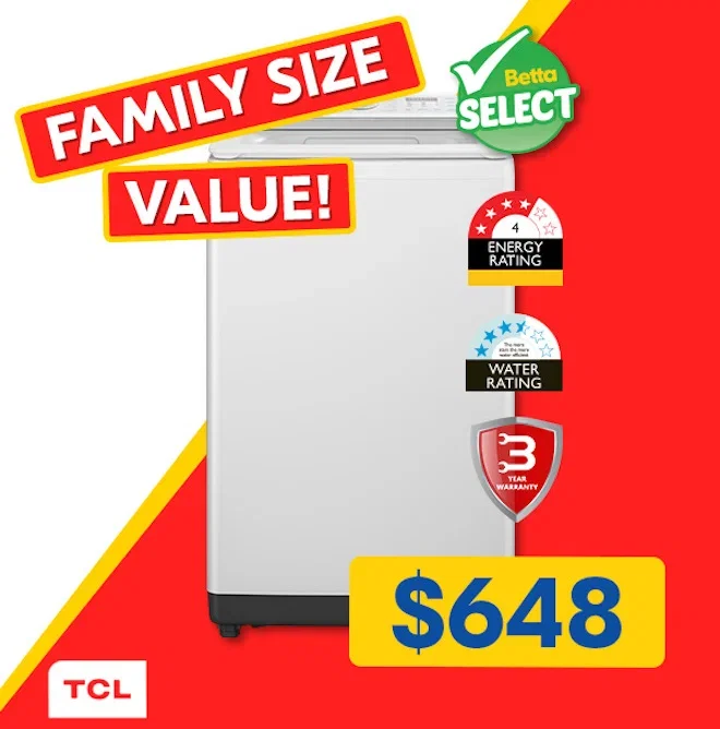 TCL 10kg Top Load Washer