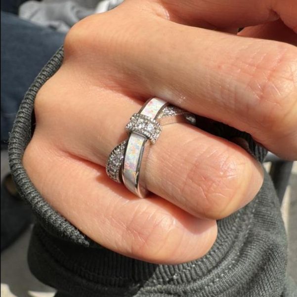 Italo Knot Ring Opal Ring Unique Wedding Band For Women