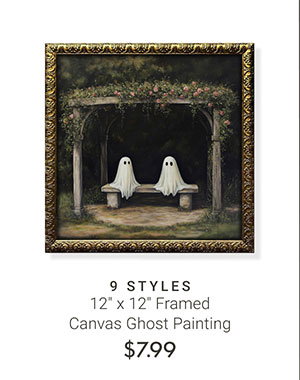 12" x 12" Framed Canvas Ghost Painting