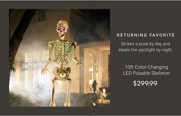 10ft Color-Changing LED Posable Skeleton