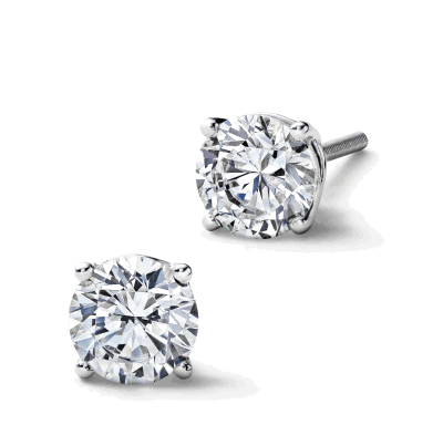 White gold diamond stud earrings.